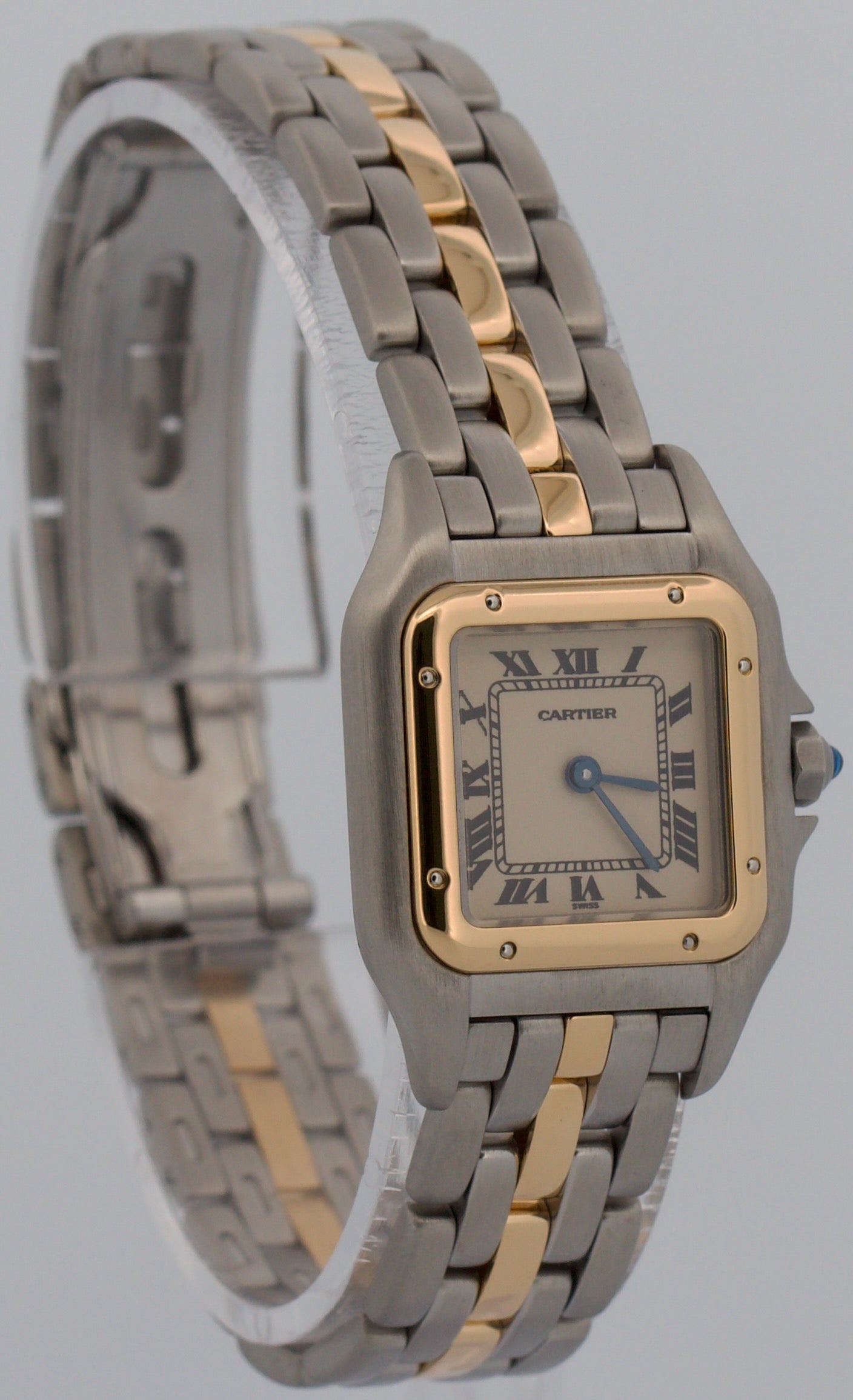 Ladies Cartier Panthere Small ONE ROW 18K Steel 22mm Quartz 1057917 W25029B5