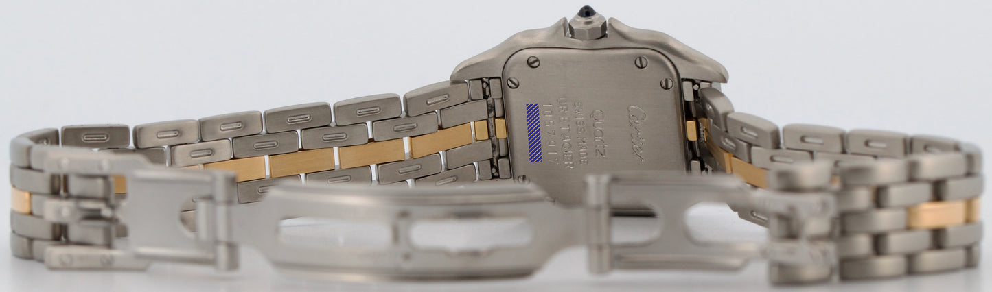 Ladies Cartier Panthere Small ONE ROW 18K Steel 22mm Quartz 1057917 W25029B5