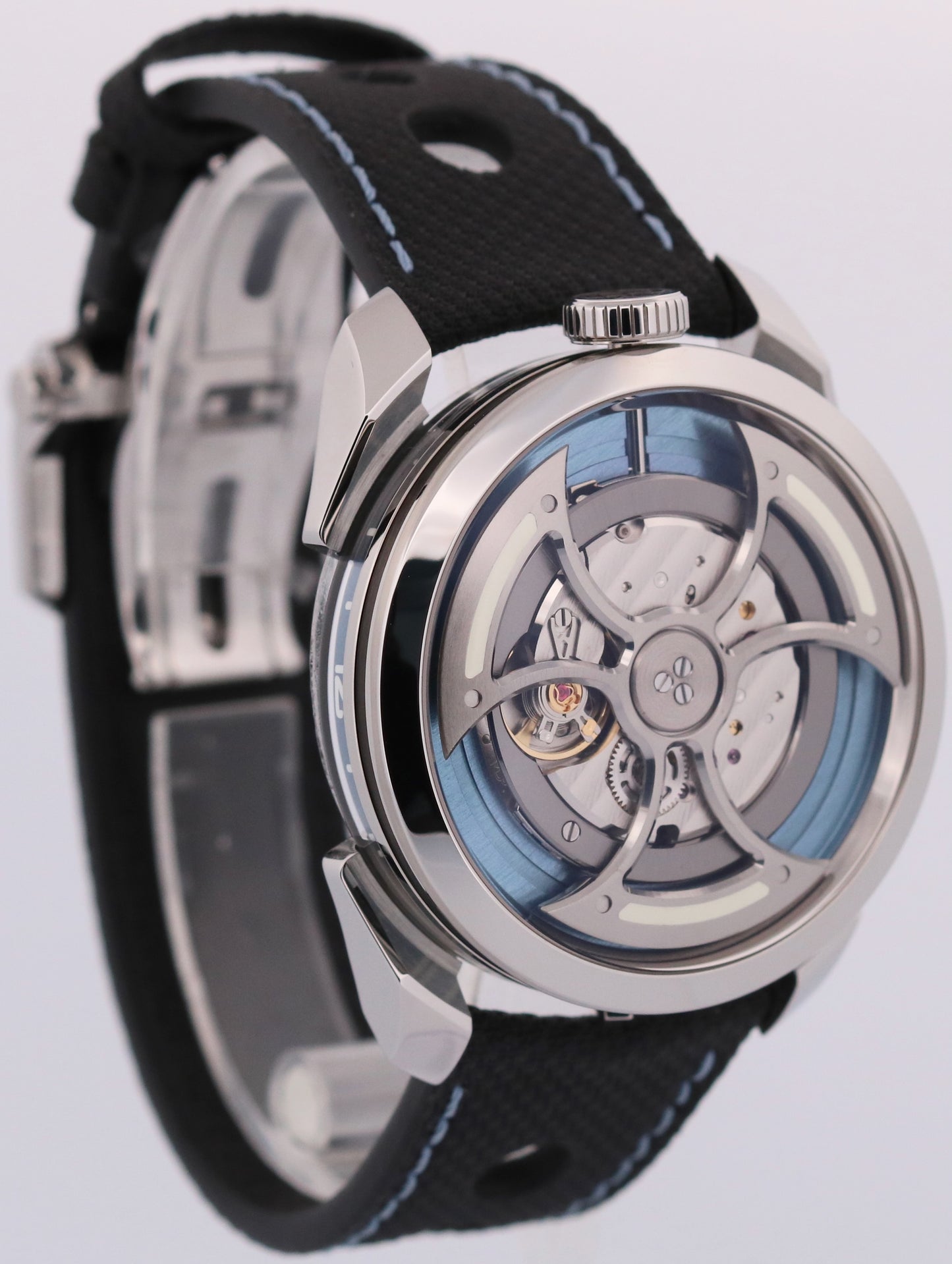 PAPERS MB&F M.A.D.1S ICE BLUE Stainless Steel Automatic Leather 42mm Watch BOX