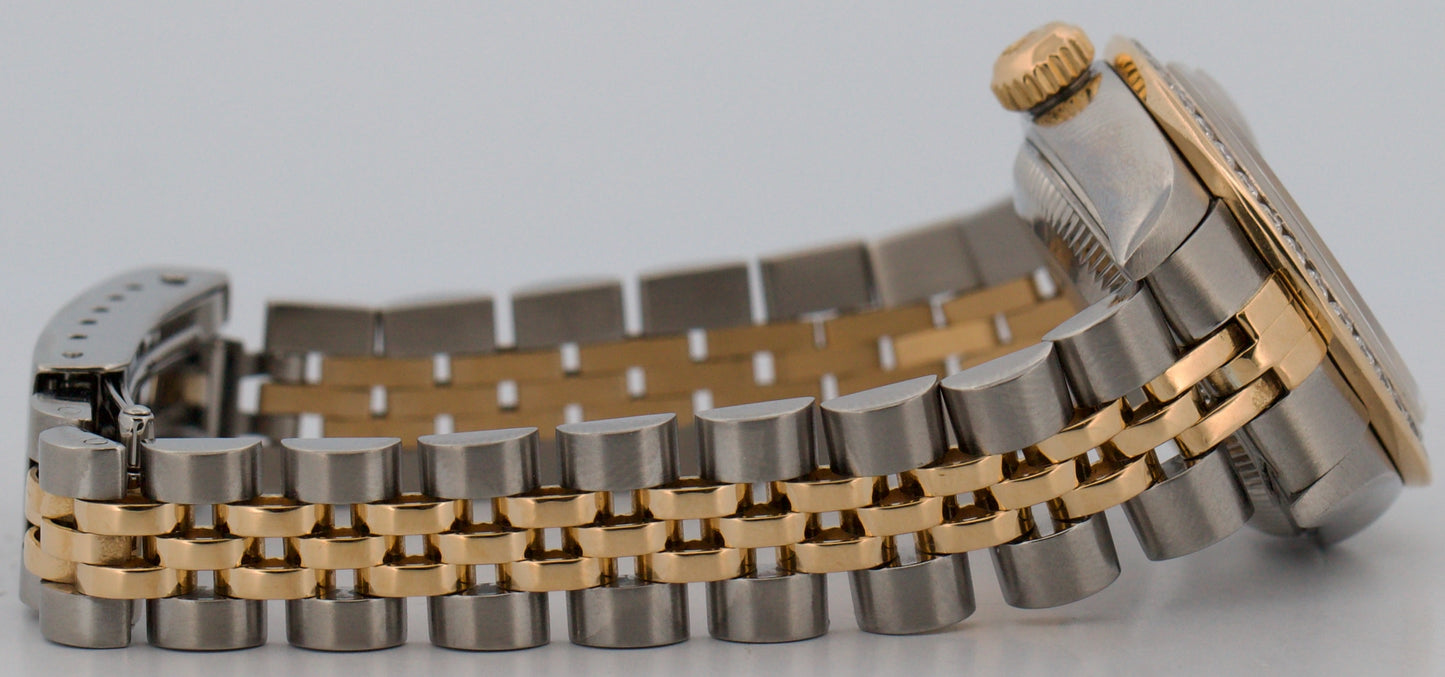 Ladies Rolex DateJust SILVER ROMAN DIAMOND 18K Gold Steel 26mm JUBILEE 79173