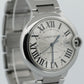 Cartier Ballon Bleu SILVER GUILLOCHE Stainless Roman 42mm 3765 W69012Z4 Watch