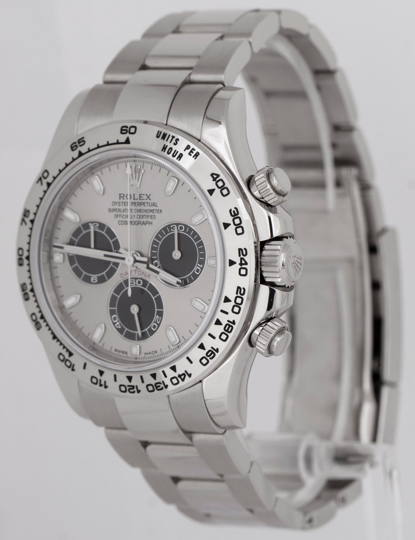 MINT PAPERS Rolex Daytona Cosmograph Silver GHOST 18K White Gold 116509 BOX