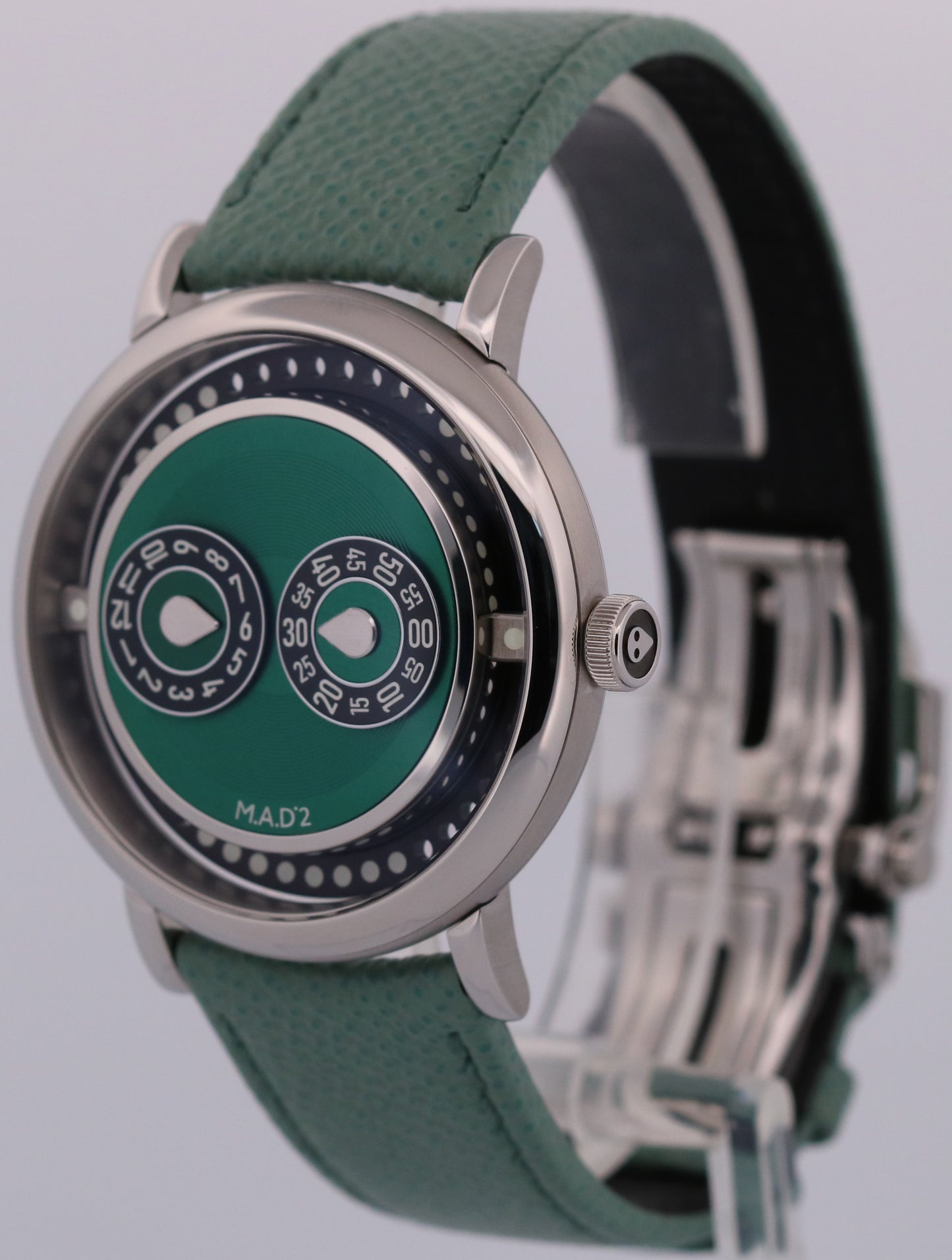 PAPERS MB&F M.A.D.2 GREEN Stainless Steel Automatic Leather 42mm Watch BOX