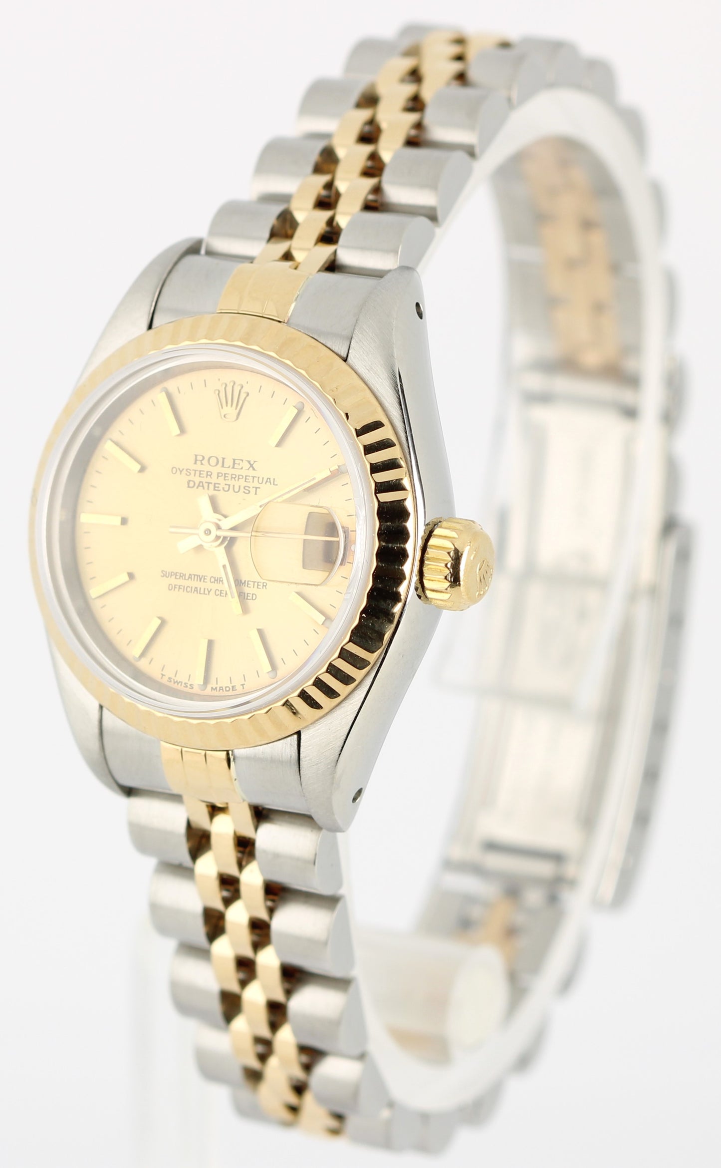 VINTAGE Rolex DateJust PAPERS Two-Tone 18k Gold Steel Champagne 26mm 69173 Watch