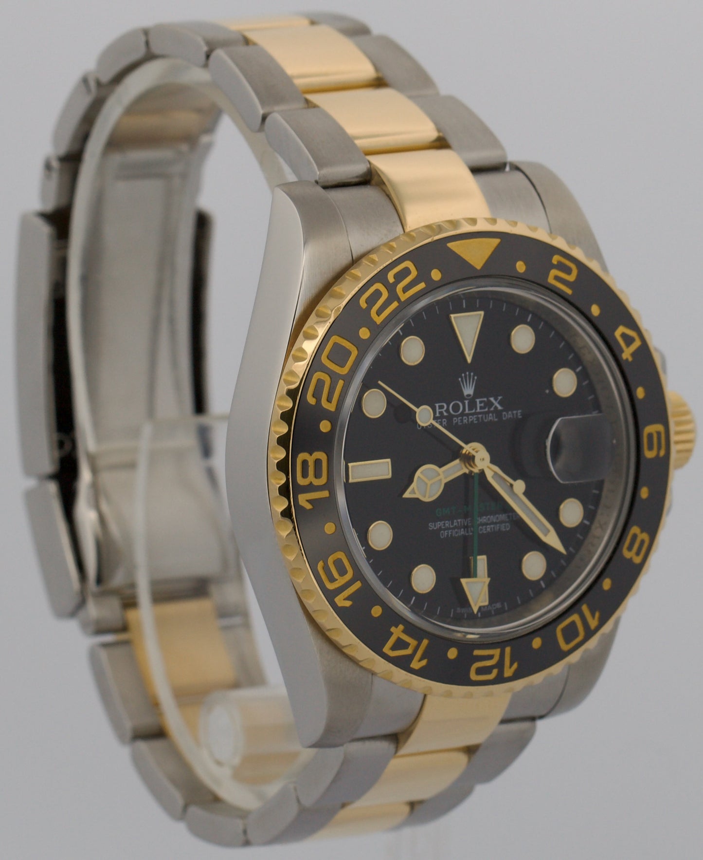 Rolex GMT-Master II Ceramic BLACK Two-Tone 18K Gold Steel 40mm 116713 LN Watch