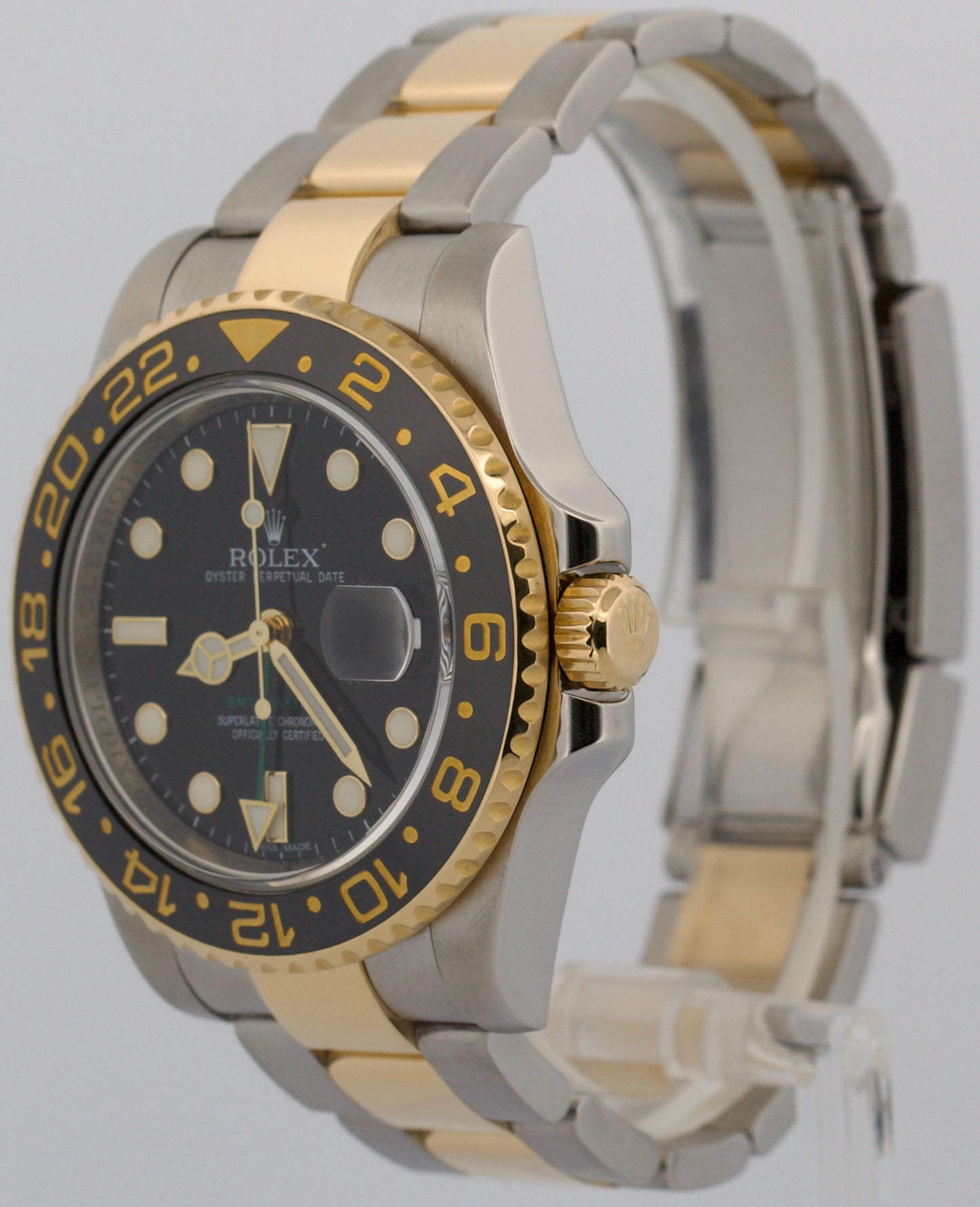 Rolex GMT-Master II Ceramic BLACK Two-Tone 18K Gold Steel 40mm 116713 LN Watch