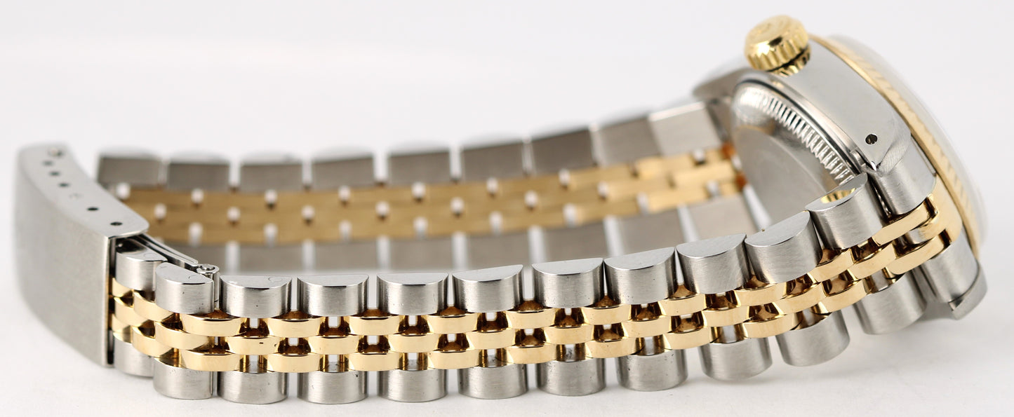 VINTAGE Rolex DateJust PAPERS Two-Tone 18k Gold Steel Champagne 26mm 69173 Watch