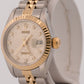 Ladies Rolex DateJust 26mm SILVER JUBILEE DIAMOND 18K Gold Steel Fluted 69173