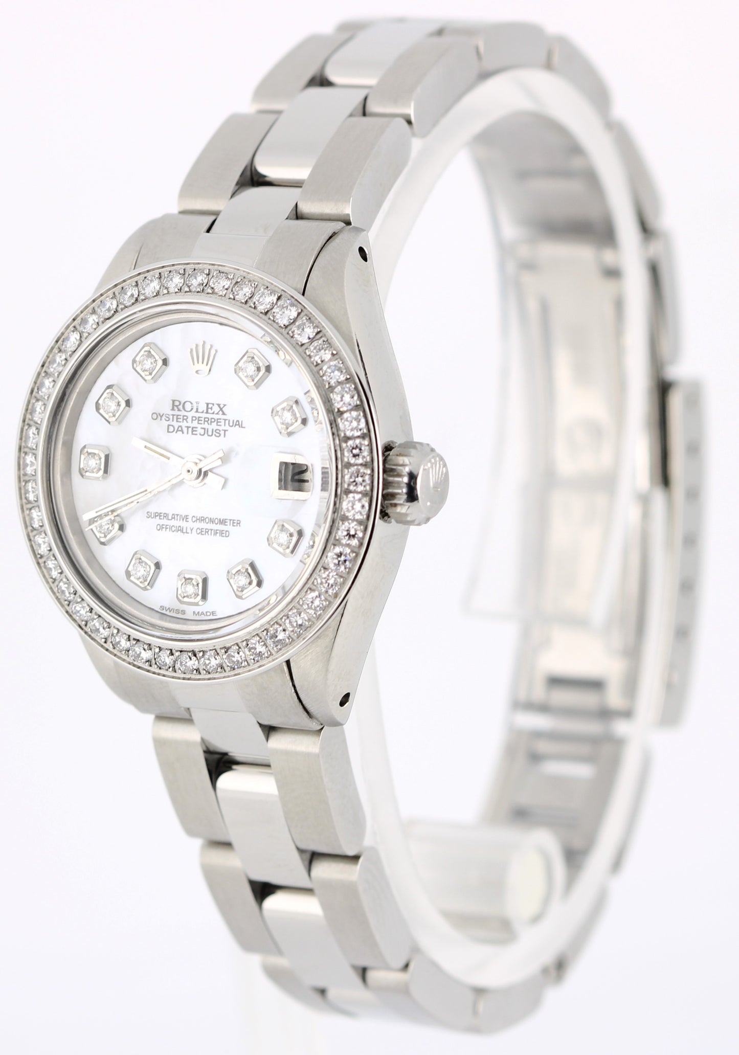 VINTAGE Ladies Rolex Datejust Steel DIAMOND Mother of Pearl 26mm 6916 Watch