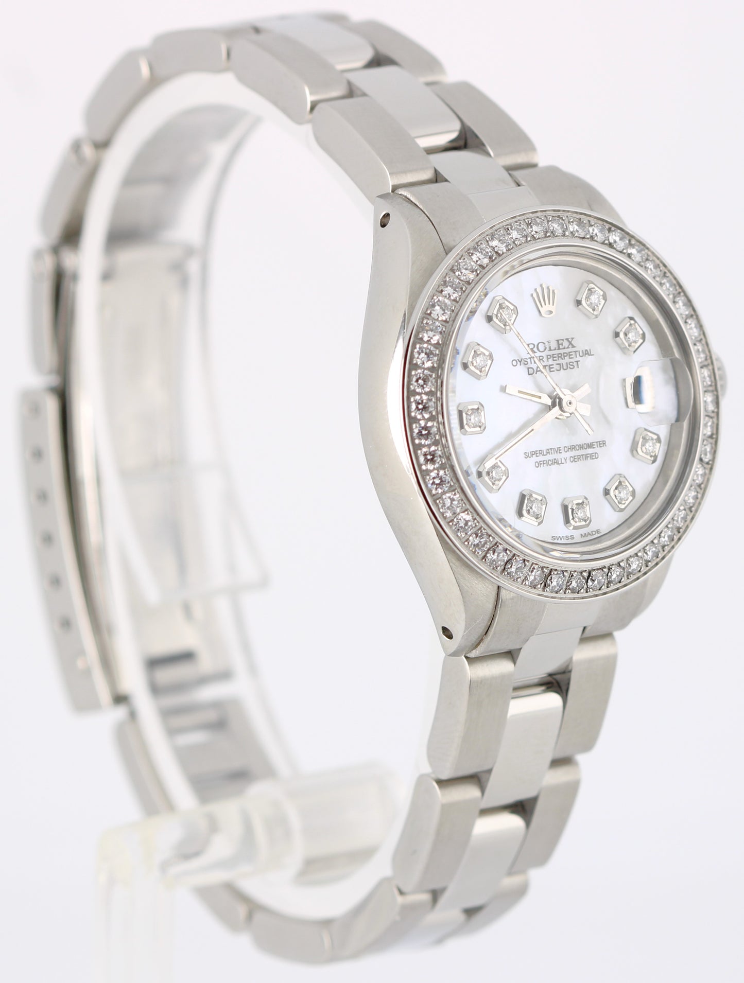 VINTAGE Ladies Rolex Datejust Steel DIAMOND Mother of Pearl 26mm 6916 Watch