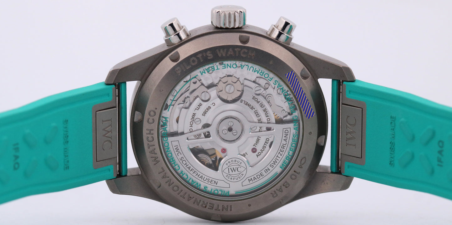 2023 PAPERS IWC Pilot Chronograph MERCEDES-AMG Petronas Titanium IW388114 BOX