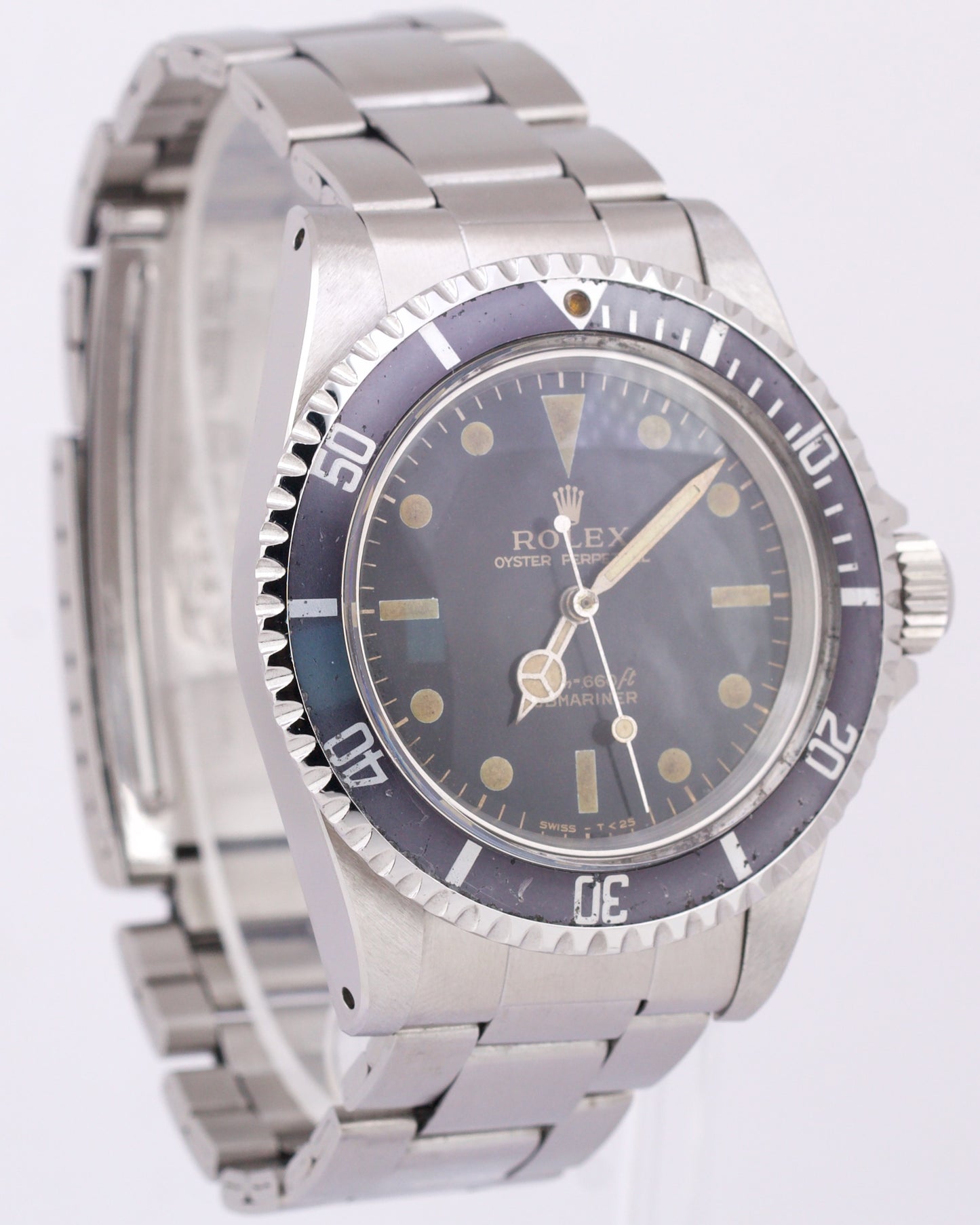 VINTAGE 1966 Rolex Submariner No-Date GILT DIAL 40mm Steel Automatic 5513 Watch