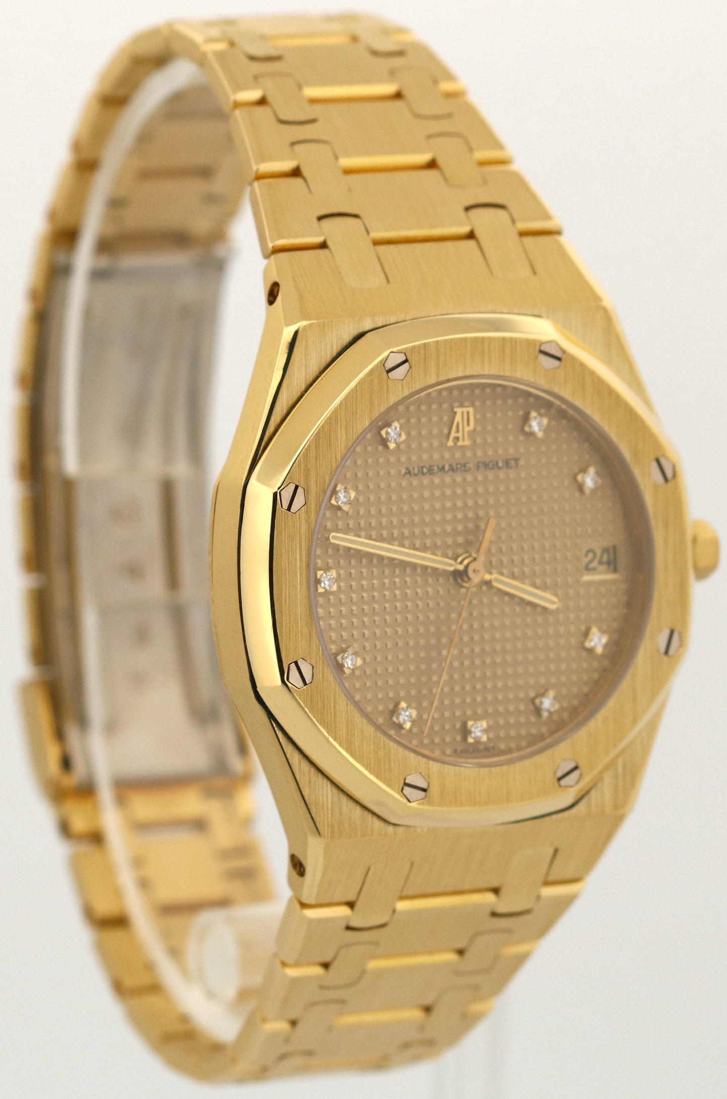 Audemars Piguet Royal Oak FACTORY CHAMPAGNE DIAMOND 18K Yellow Gold Quartz 35mm