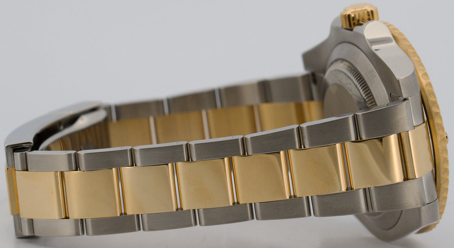 Rolex Submariner Date 18K Yellow Gold Steel BLACK Ceramic 40mm 116613 LN Watch