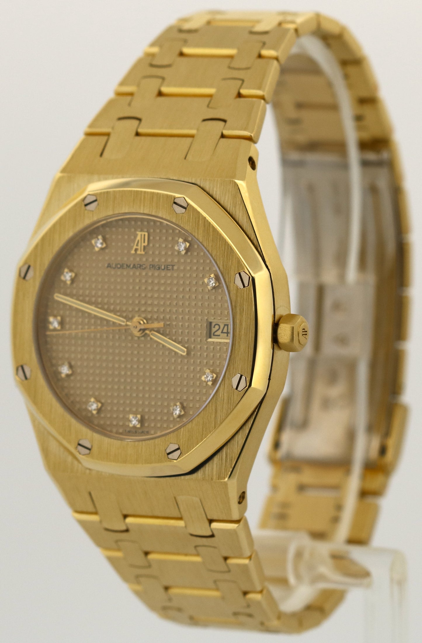 Audemars Piguet Royal Oak FACTORY CHAMPAGNE DIAMOND 18K Yellow Gold Quartz 35mm