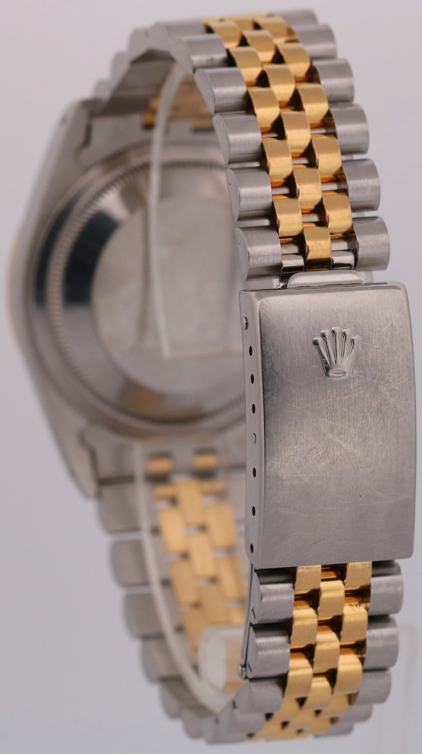 PAPERS Rolex DateJust 36mm CHAMPAGNE TAPESTRY TIFFANY 18K JUBILEE 16233 BOX