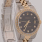 Rolex DateJust Midsize BLACK DIAMOND BEZEL 18K Gold Steel JUBILEE 31mm 68273