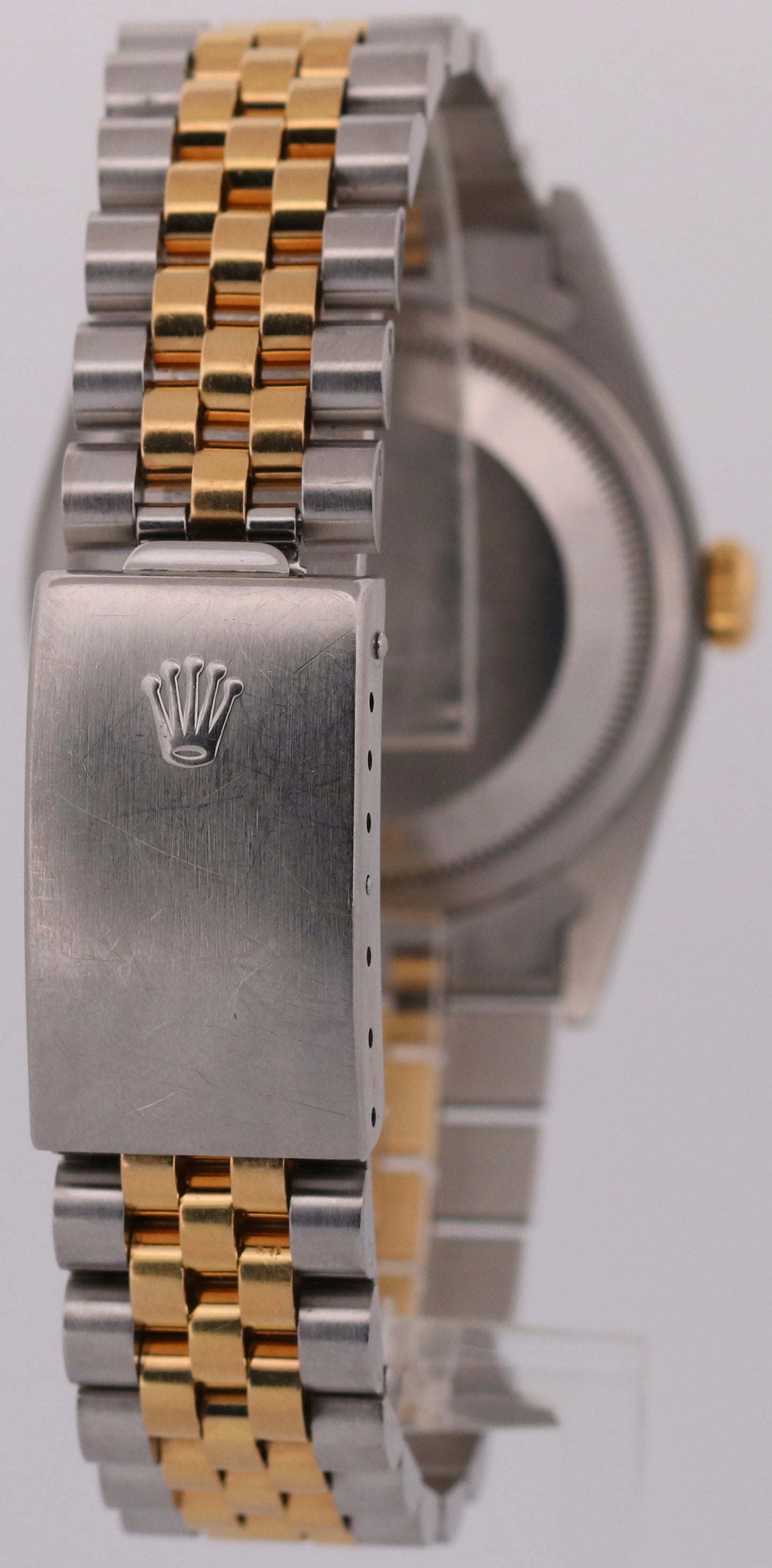PAPERS Rolex DateJust 36mm CHAMPAGNE TAPESTRY TIFFANY 18K JUBILEE 16233 BOX