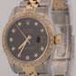 Rolex DateJust Midsize BLACK DIAMOND BEZEL 18K Gold Steel JUBILEE 31mm 68273