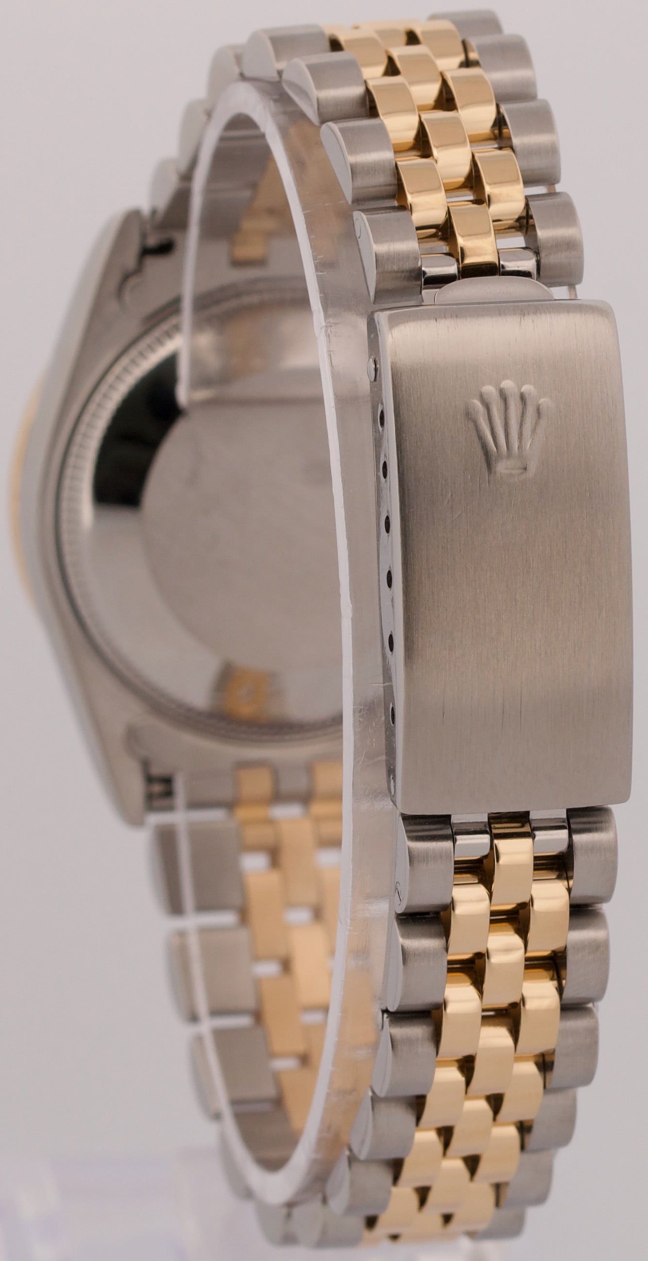 Rolex DateJust Midsize BLACK DIAMOND BEZEL 18K Gold Steel JUBILEE 31mm 68273
