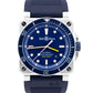 Bell & Ross Diver Blue PAPERS Stainless Steel 42mm Rubber BR03-92 Watch B+P