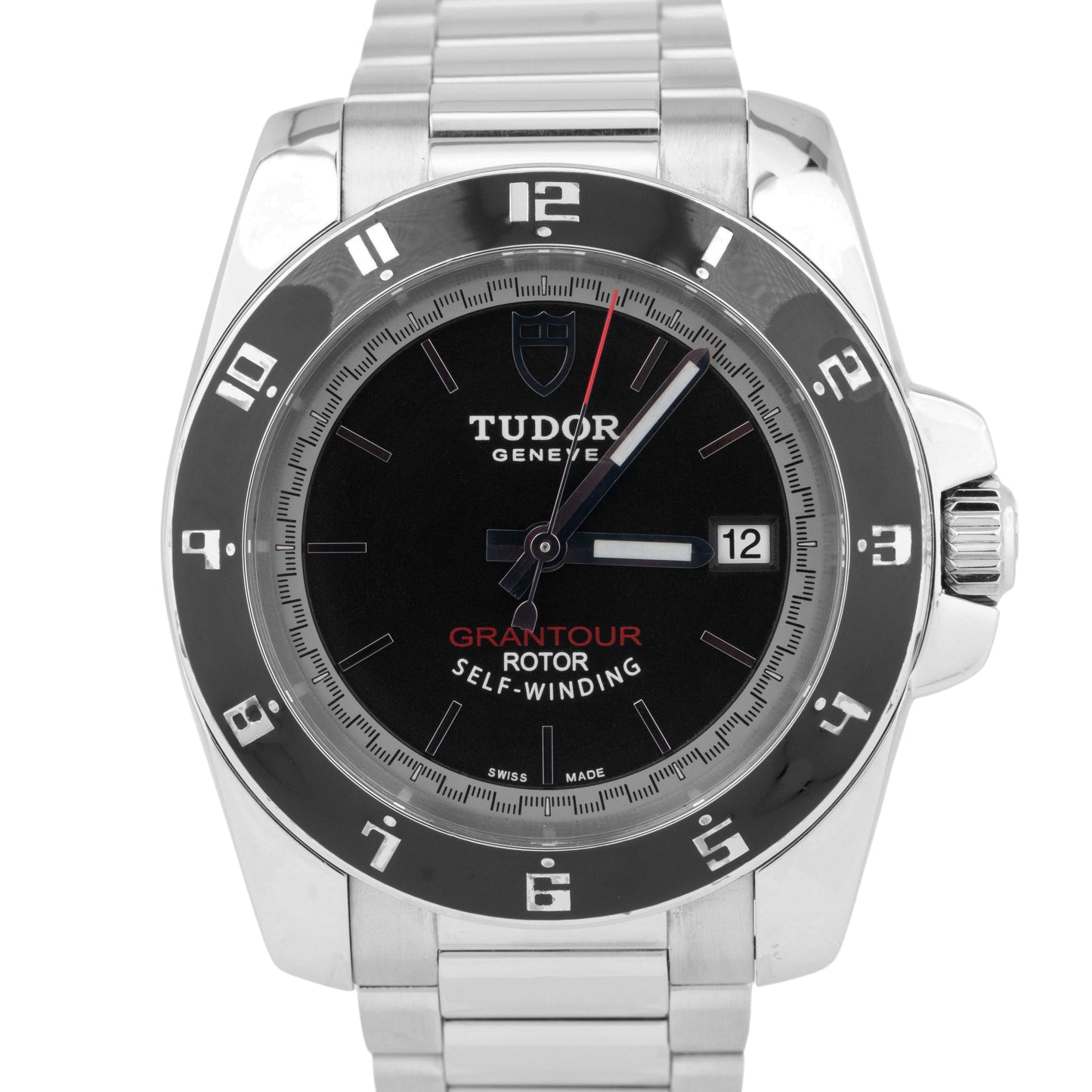 Tudor Grantor Black Stainless Steel 42mm Automatic Swiss Date Watch 20050