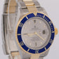 Rolex Submariner Date 40mm SILVER SERTI DIAMOND Blue 18K NO-HOLES Steel 16613