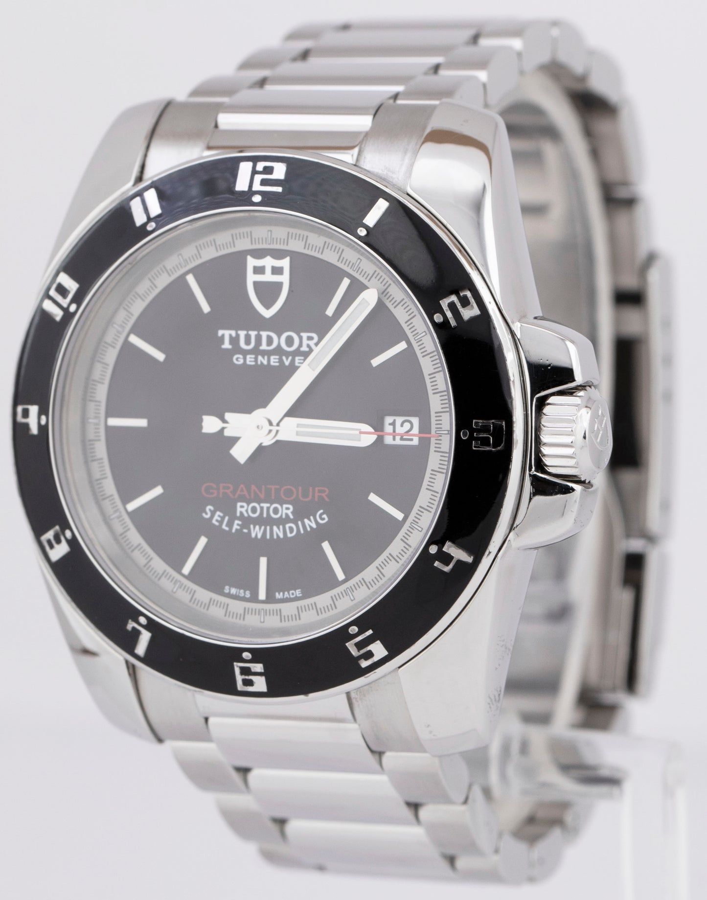 Tudor Grantor Black Stainless Steel 42mm Automatic Swiss Date Watch 20050