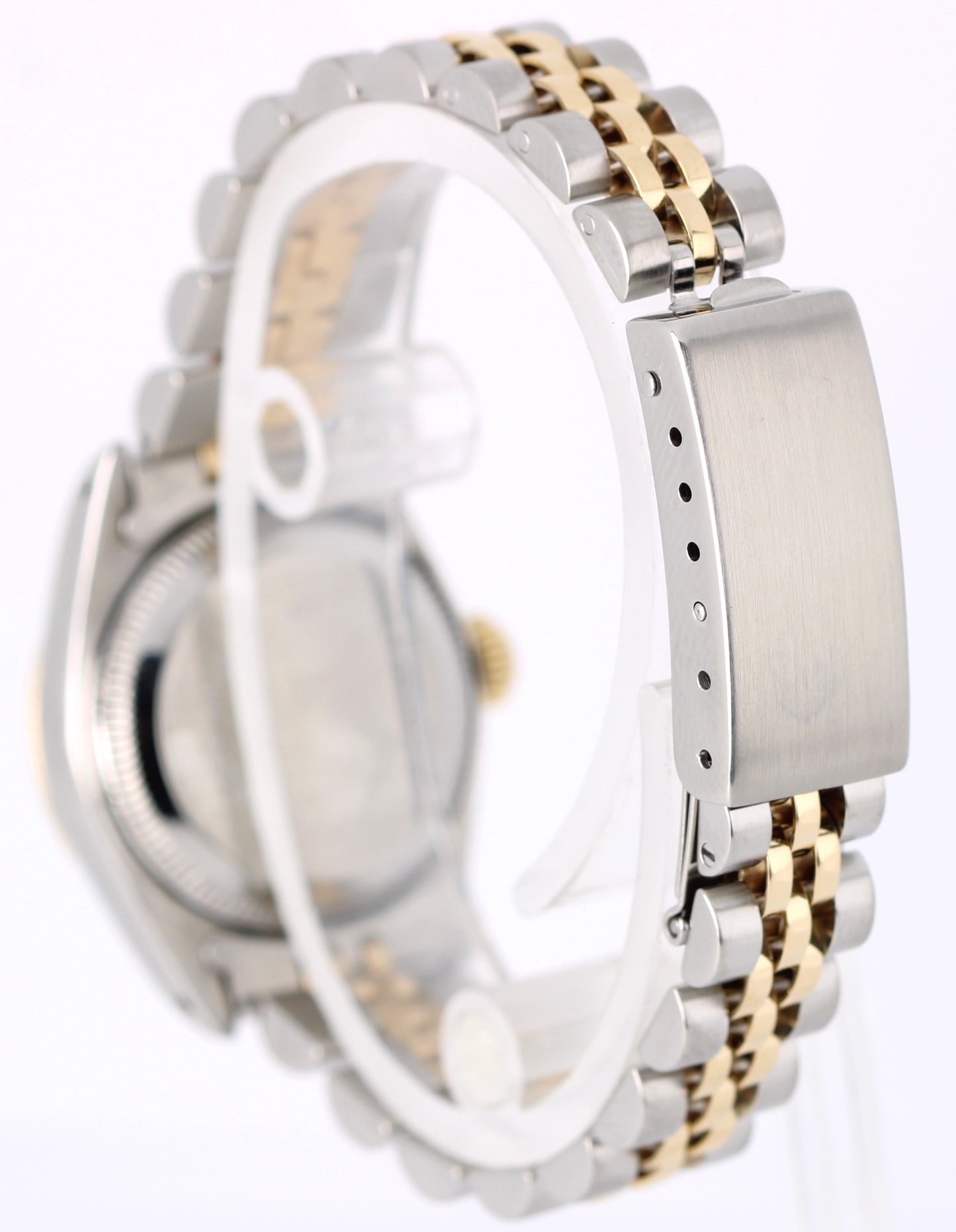 Rolex Datejust Two-Tone 18k Yellow Gold Steel Black Jubilee 26mm 69163 Watch