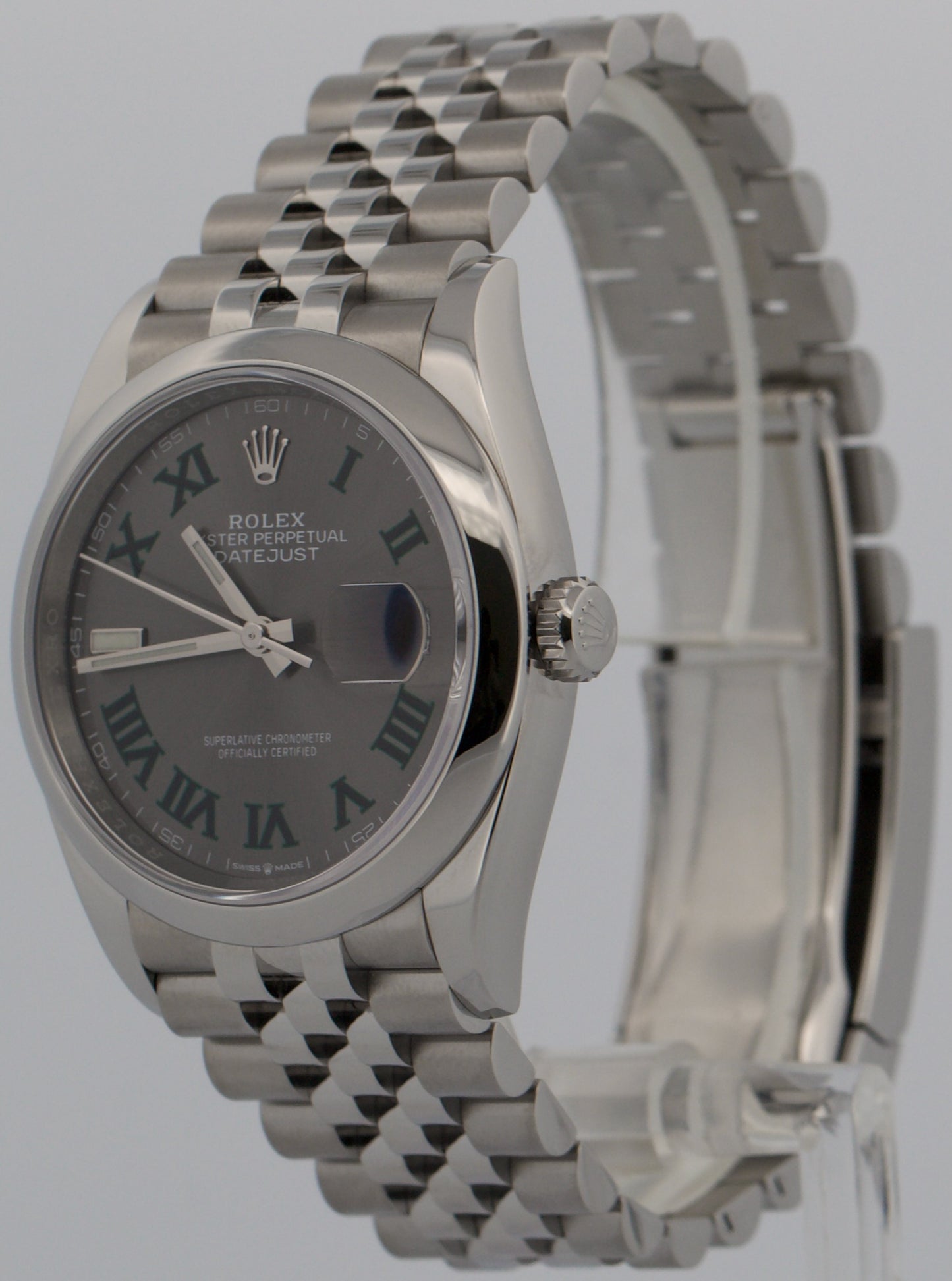 2022 PAPERS Rolex DateJust WIMBLEDON Rhodium Roman Steel JUBILEE 36mm 126200 BOX