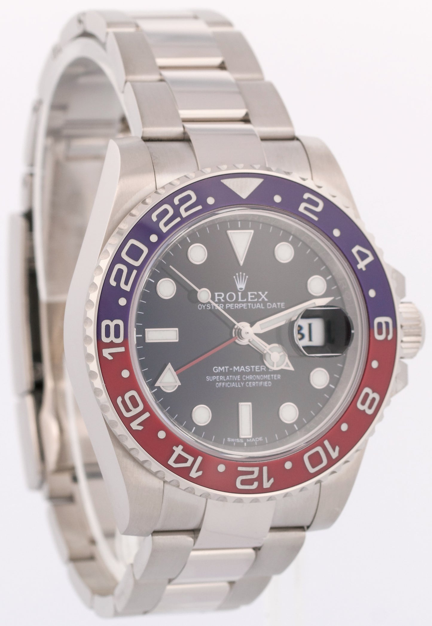 PAPERS Rolex GMT-Master II PEPSI Black 18K White Gold Watch 116719 BLRO BOX