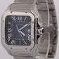 2024 PAPERS Cartier Santos 39.8mm BLUE 4072 WSSA0071 Stainless Steel Watch BOX
