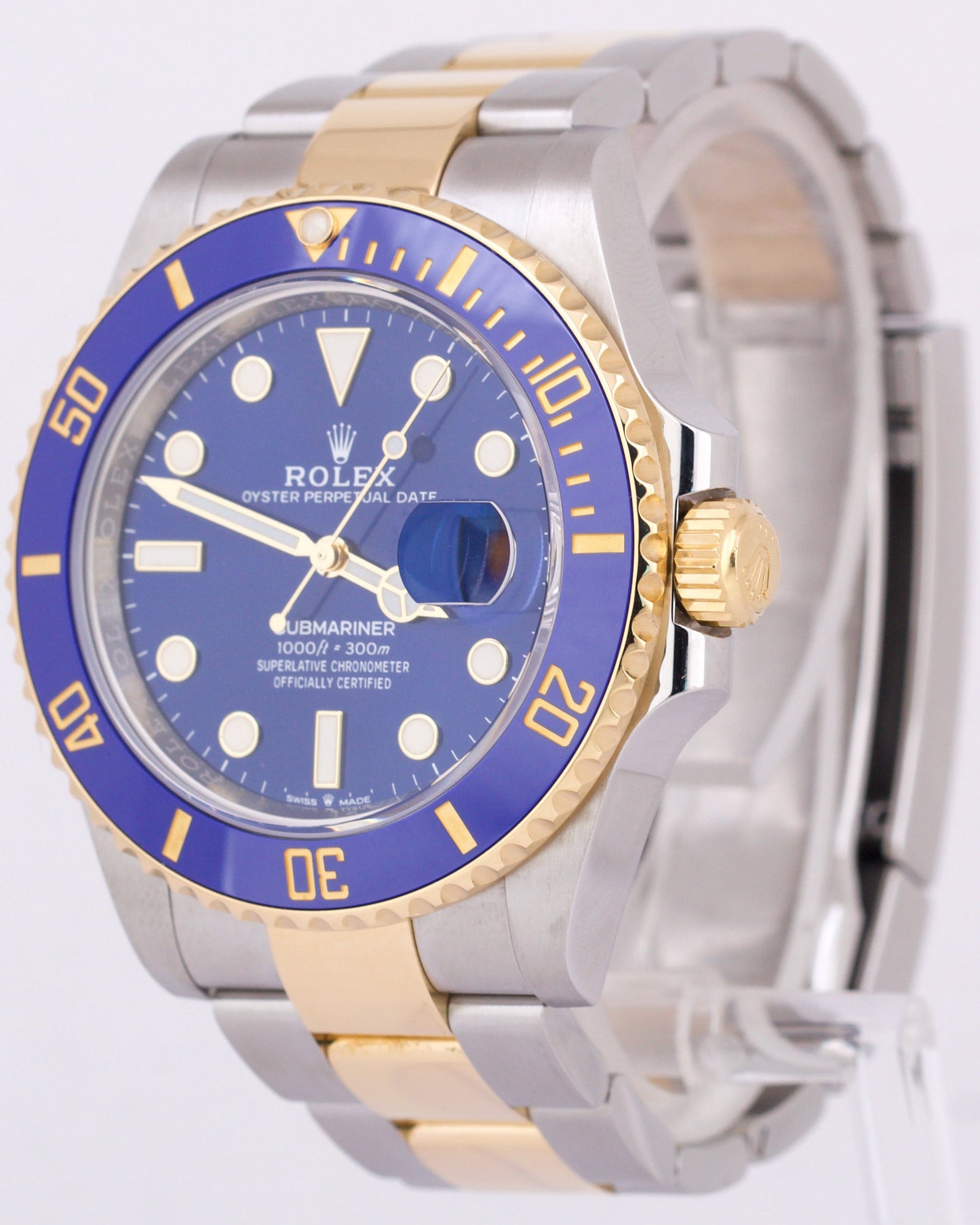 MINT Rolex Submariner Date BLUE Stainless Steel 18K Yellow Gold 41mm 126613 LB