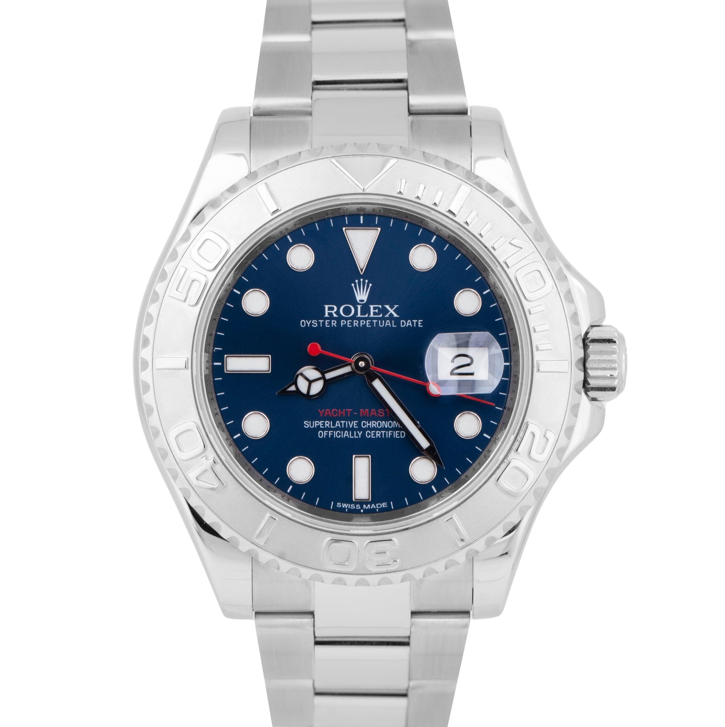 MINT 2018 Rolex Yacht-Master BLUE Platinum 40mm Stainless Steel Watch 116622