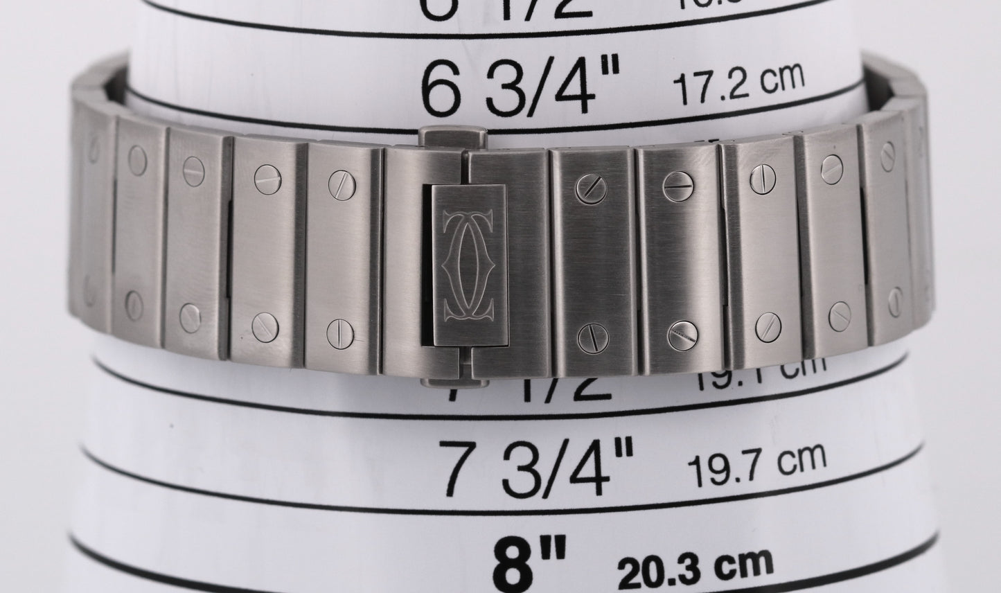 2024 PAPERS Cartier Santos 39.8mm BLUE 4072 WSSA0071 Stainless Steel Watch BOX