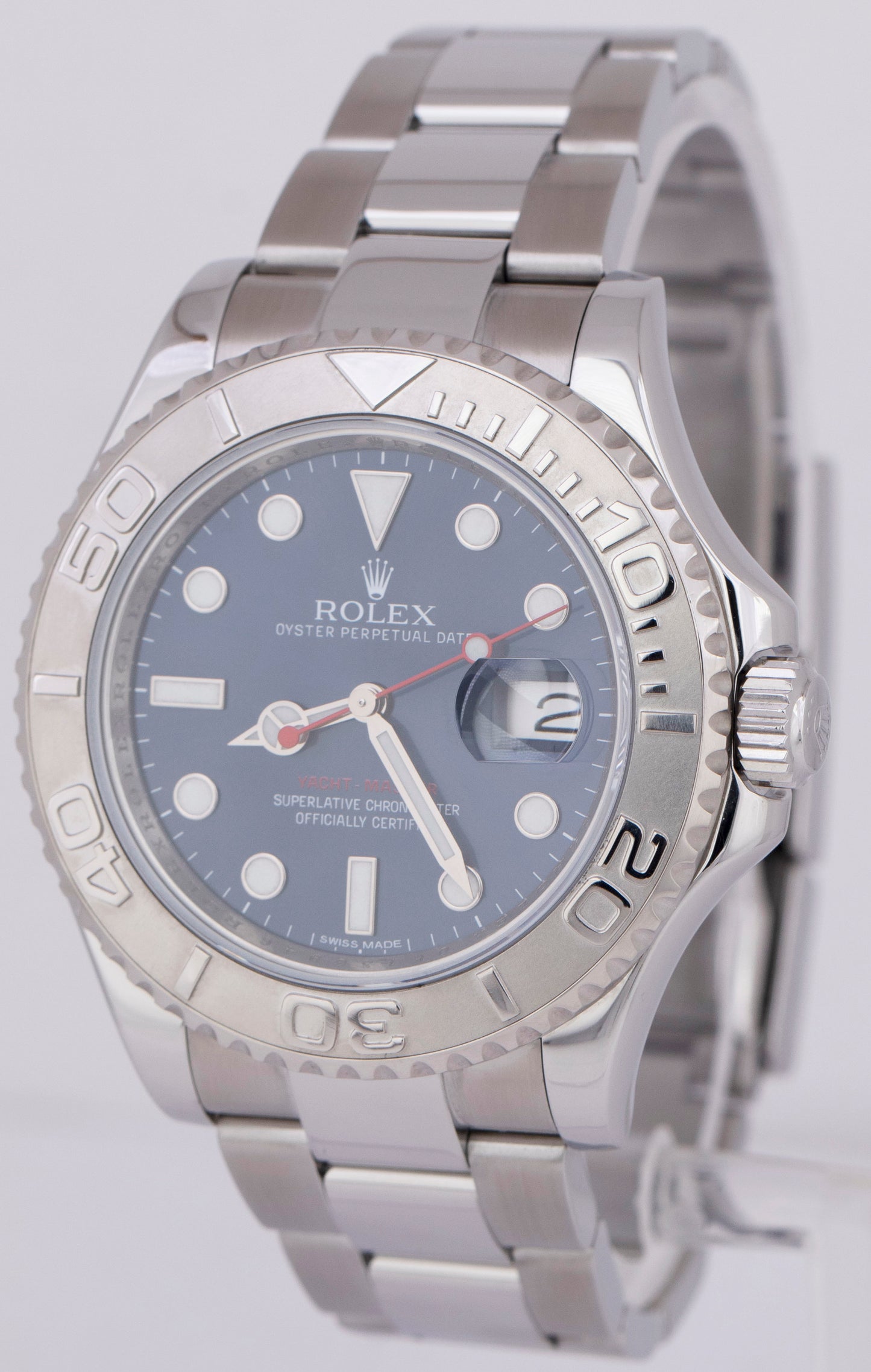 MINT 2018 Rolex Yacht-Master BLUE Platinum 40mm Stainless Steel Watch 116622