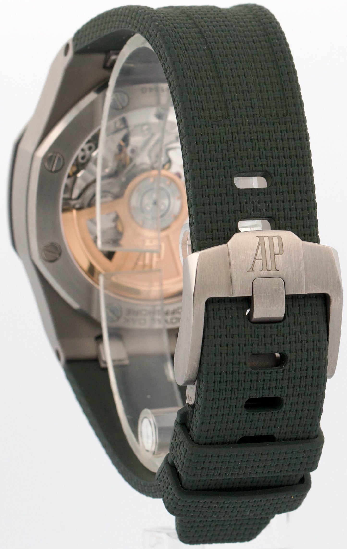 PAPERS Audemars Piguet Royal Oak Offshore GREEN KHAKI 42mm TITANIUM 26238TI BOX