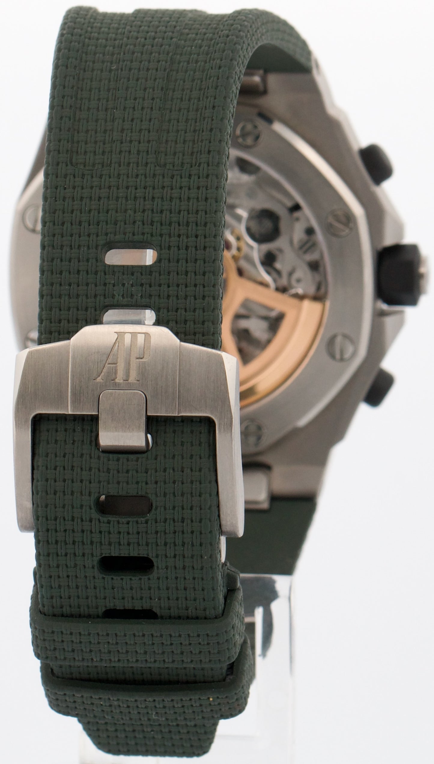 PAPERS Audemars Piguet Royal Oak Offshore GREEN KHAKI 42mm TITANIUM 26238TI BOX
