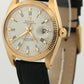 VINTAGE Rolex Oyster Perpetual Date 34mm WHITE BUCKLEY 18K Yellow Gold 1503