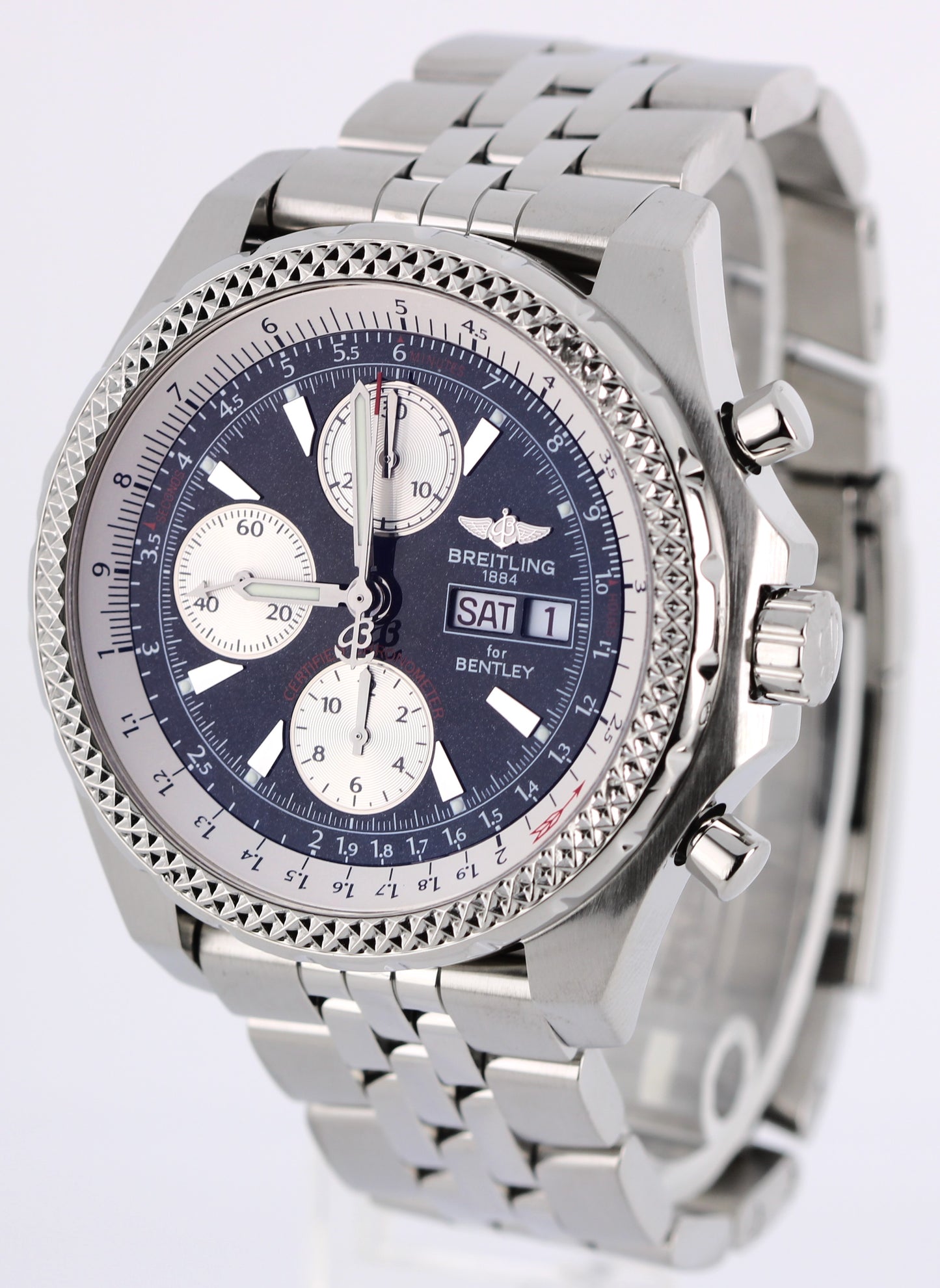 Breitling for Bentley Continental GT Day-Date Steel Black 44mm A13363 Watch