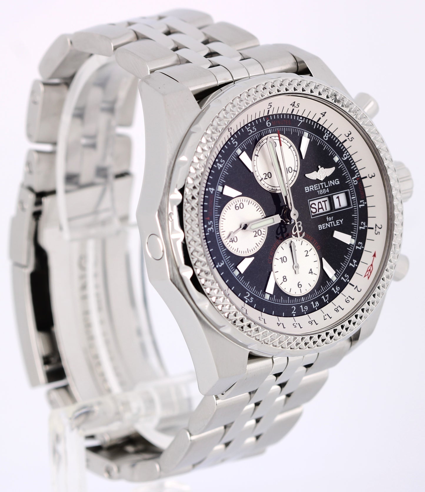 Breitling for Bentley Continental GT Day-Date Steel Black 44mm A13363 Watch