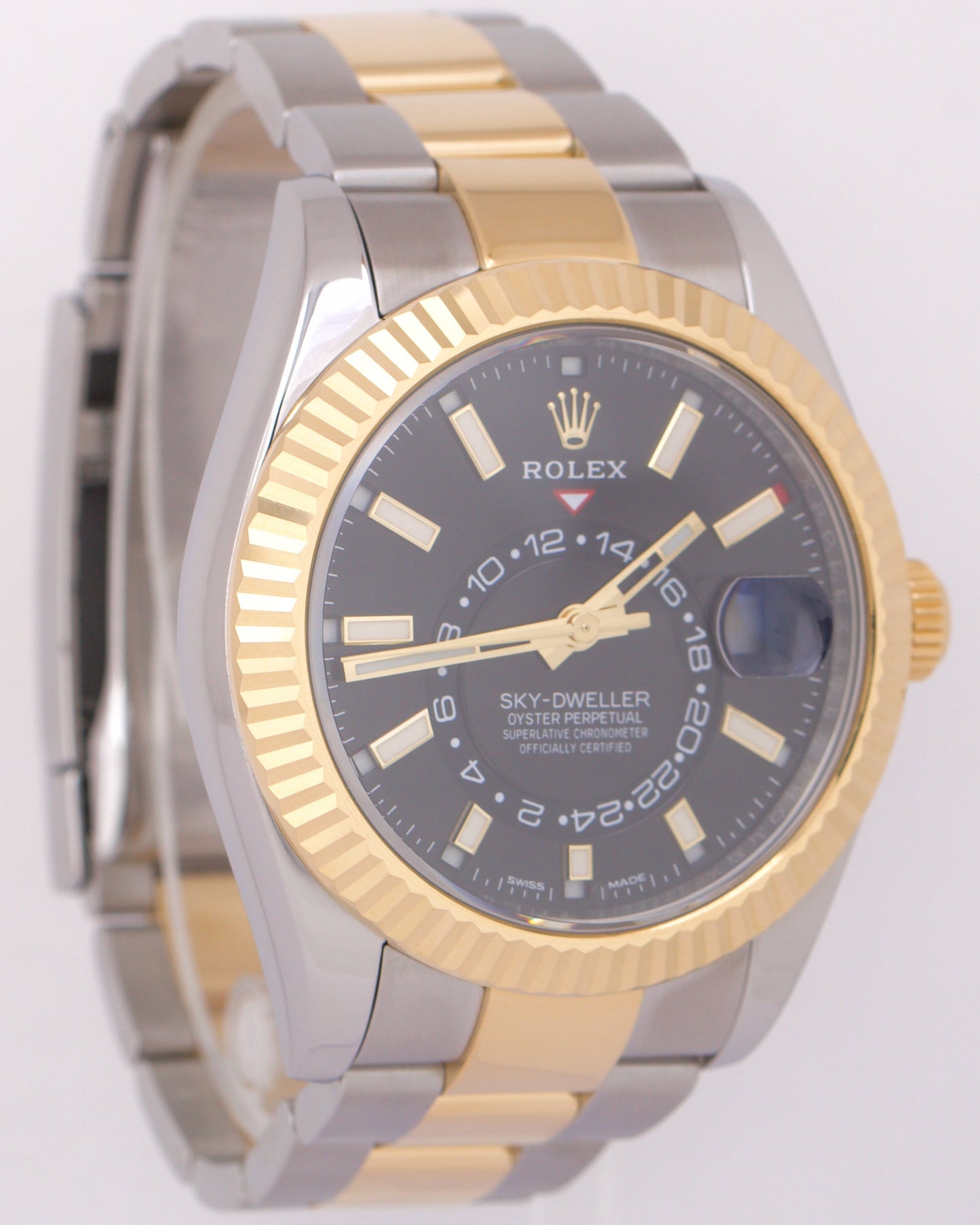 MINT Rolex Sky-Dweller Black Two-Tone 18K Yellow Gold Steel 42mm Oyster 326933