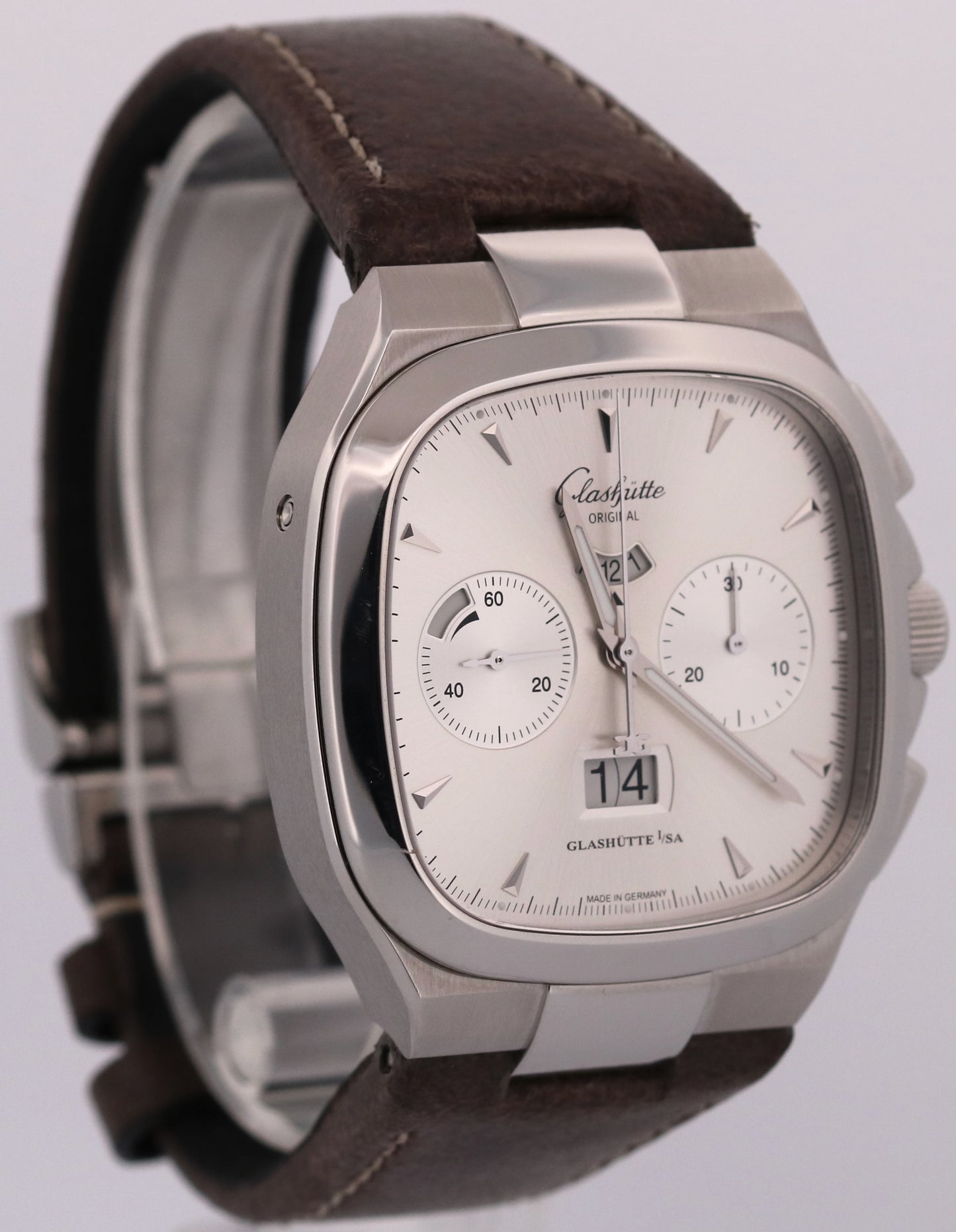 2023 PAPERS Glashutte Seventies Chrono Panorama SILVER 40mm 1-37-02-02-02-30 BOX