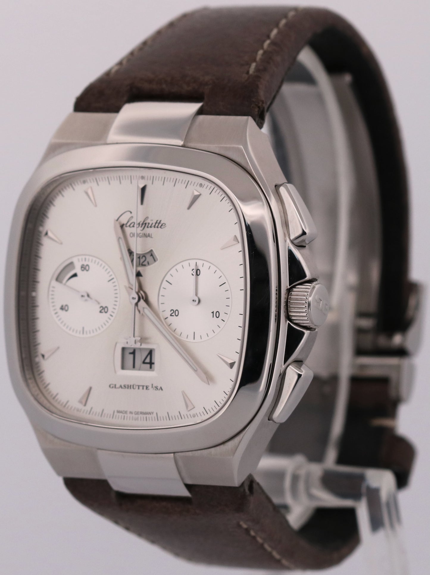 2023 PAPERS Glashutte Seventies Chrono Panorama SILVER 40mm 1-37-02-02-02-30 BOX