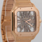 PAPERS Cartier Santos 39.8mm SKELETON 18K Rose Gold 4110 WHSA0016 BOX