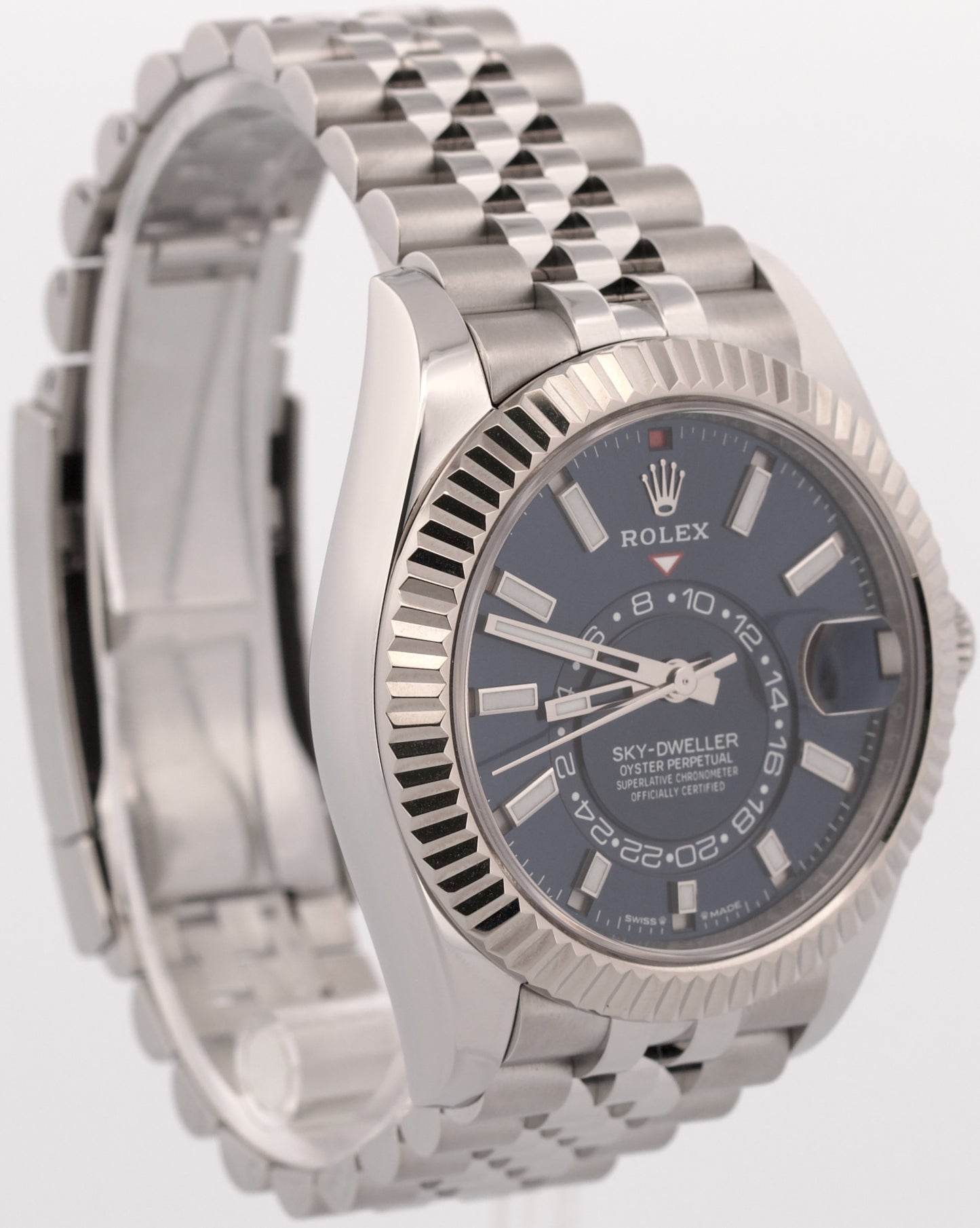 2023 PAPERS Rolex Sky-Dweller BLUE 42mm Steel 18K Gold JUBILEE Watch 336934 BOX