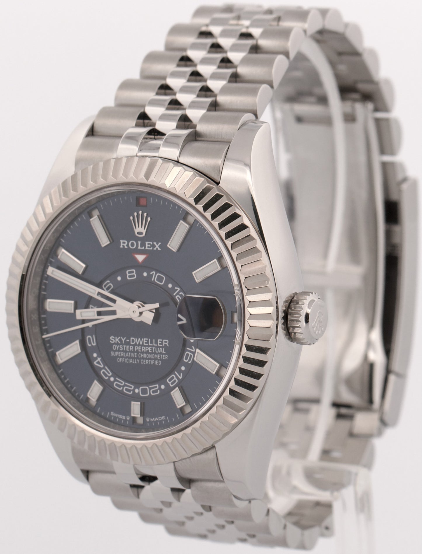 2023 PAPERS Rolex Sky-Dweller BLUE 42mm Steel 18K Gold JUBILEE Watch 336934 BOX