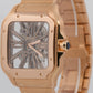 PAPERS Cartier Santos 39.8mm SKELETON 18K Rose Gold 4110 WHSA0016 BOX