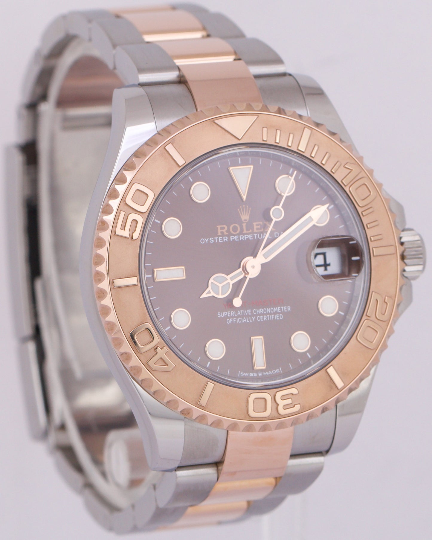 Rolex Yacht-Master 37mm Two-Tone 18K Rose Gold CHOCOLATE Brown 268621 Date Watch