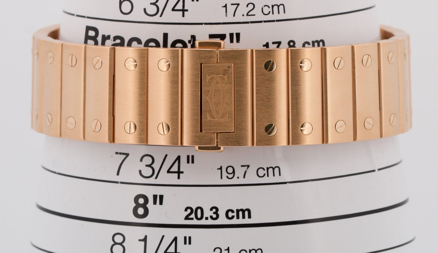 PAPERS Cartier Santos 39.8mm SKELETON 18K Rose Gold 4110 WHSA0016 BOX